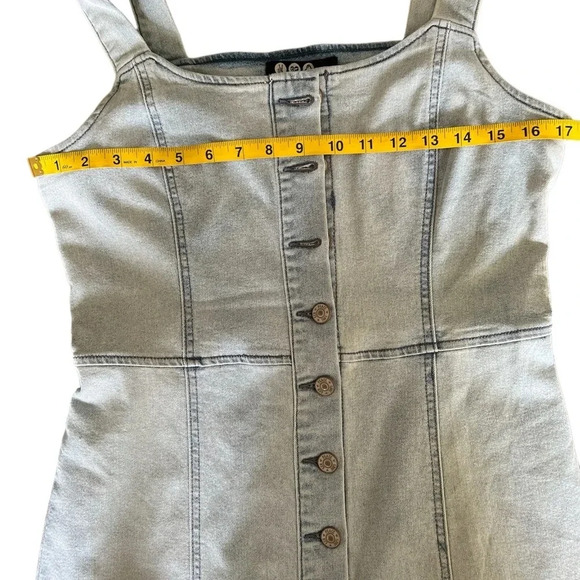Women's Stylish Refuge NWOT Light Denim Button-Front Belted Dress - Size L - Picture 7 of 9